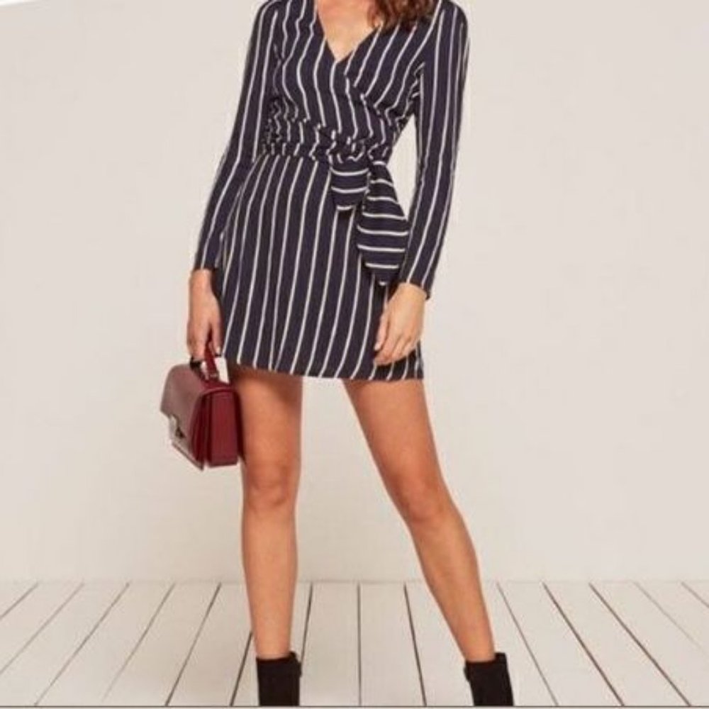 Reformation Zircon Dress Capone Stripe